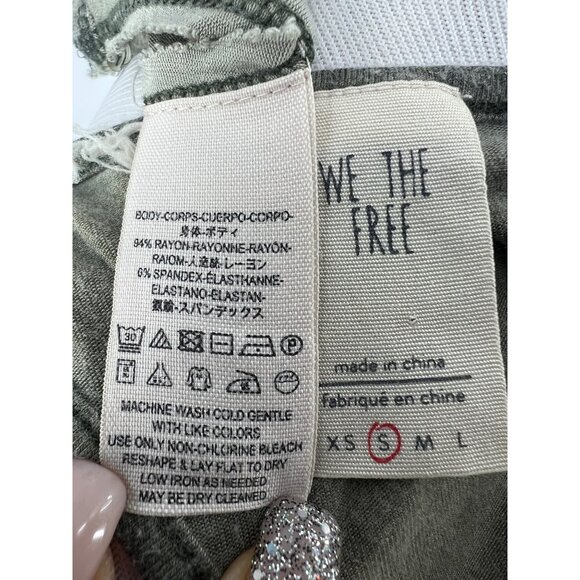 Free People We The Free Olive Green Distressed Strappy Tank Top - Picture 13 of 16